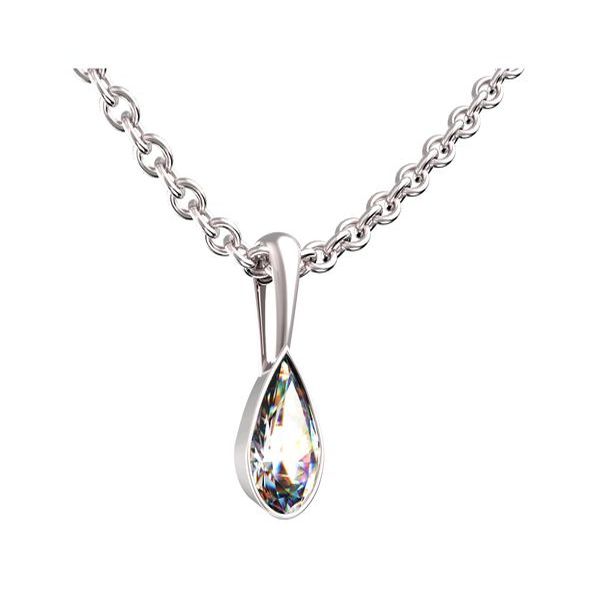 Bezel with bail Pendant in 14k white gold, 8846