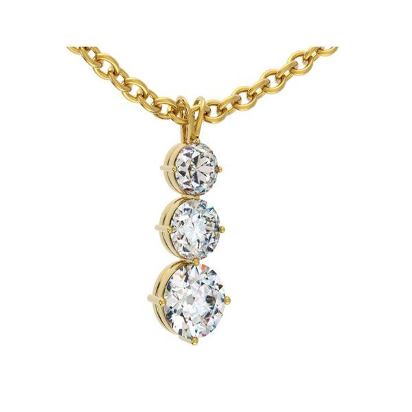 4 prongs trilogy with v bail Pendant in 14k yellow gold, 8757