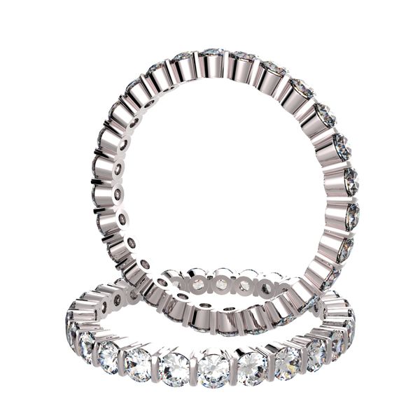 Diamond eternity ring with a bar setting