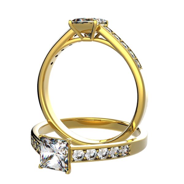 4 prongs Pave Ring #8323