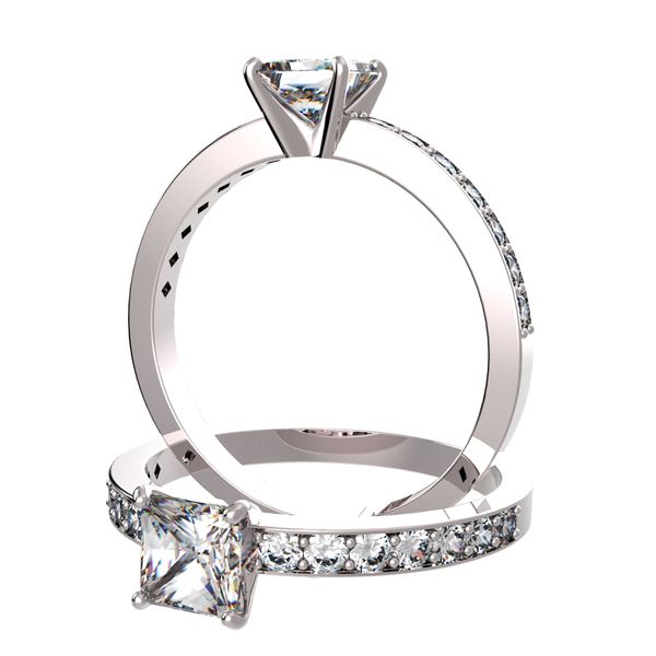 4 prongs Pave Ring #8418
