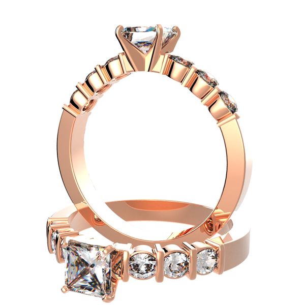 4 prongs Pave Ring #8444