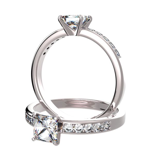 Pave solitaire rings Pave solitaire rings