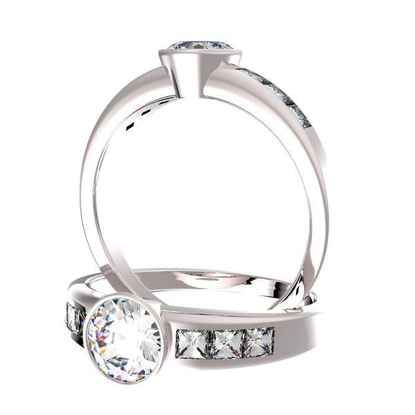 Pave ring - Bezel setting Pave ring - Bezel setting