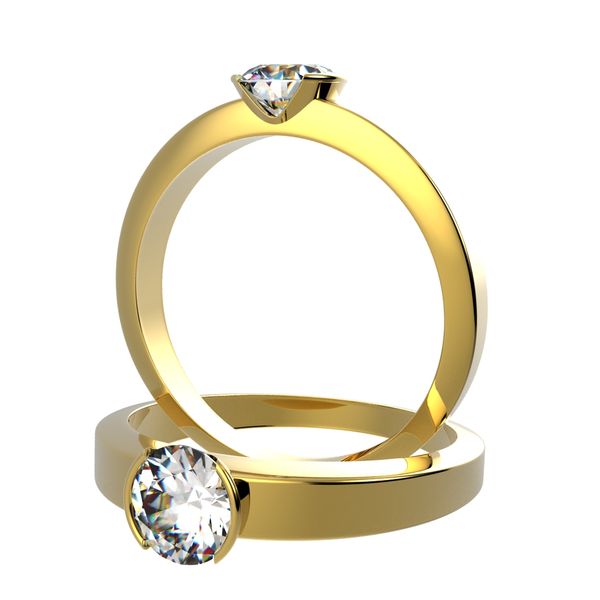 Half bezel Solitaire Ring #9100