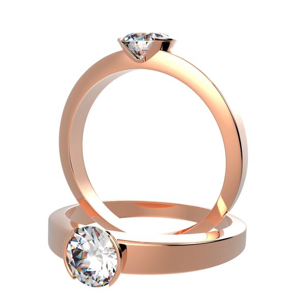 Half bezel Solitaire Ring #9103